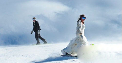 滑板滑雪婚礼方式