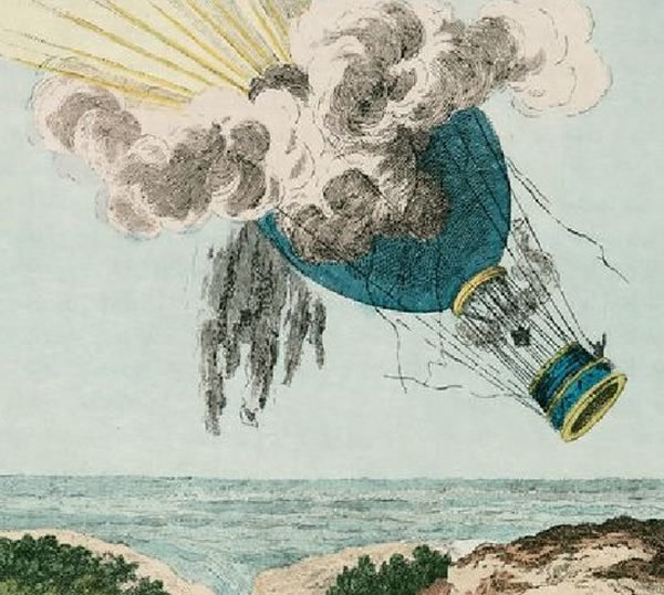 发生于1785年的热气球坠毁事故图画