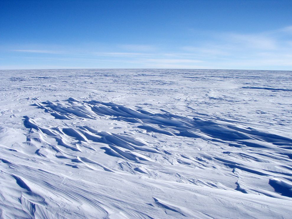 NASA卫星数据分析显示，南极洲东部创下了地球最低温的新纪录。摄影： Atsuhiro Muto, National Snow an Ice Data Cent