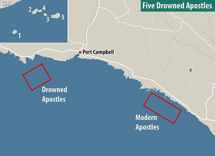 澳洲维多利亚省著名景点十二门徒石对开海底再发现多5块新的石灰岩