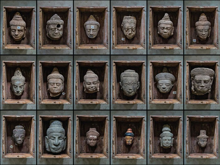 柬埔寨的盗掘者通常会砍下雕像的头，因为头部比较容易走私。 Photograph by Robert Clark