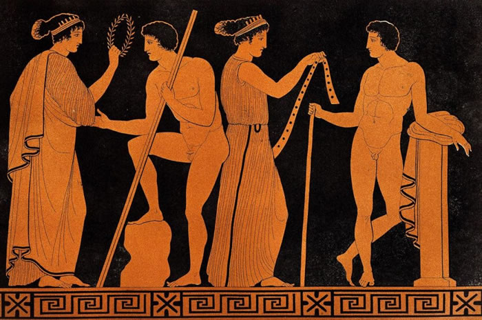 希腊神话中的胜利女神Nike（运动品牌Nike即以她命名）向奥运获胜者献上桂冠和披带。 PHOTOGRAPH BY DEAGOSTINI/GETTY IMAGE