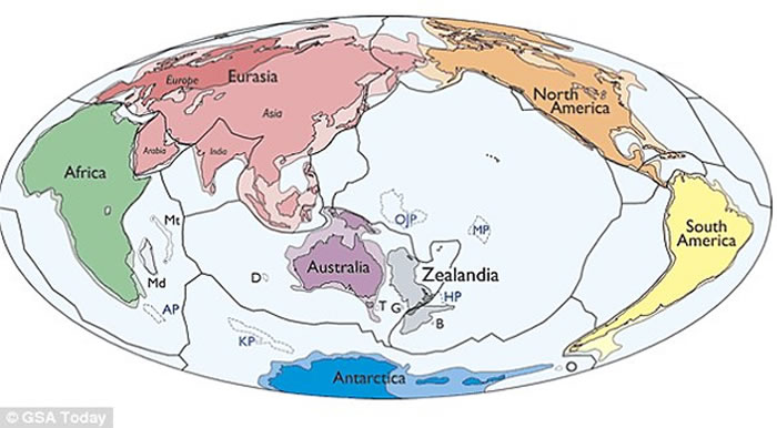 澳大利亚东部发现世界第八洲Zealandia：面积490万平方公里 8500万年前沉入海中