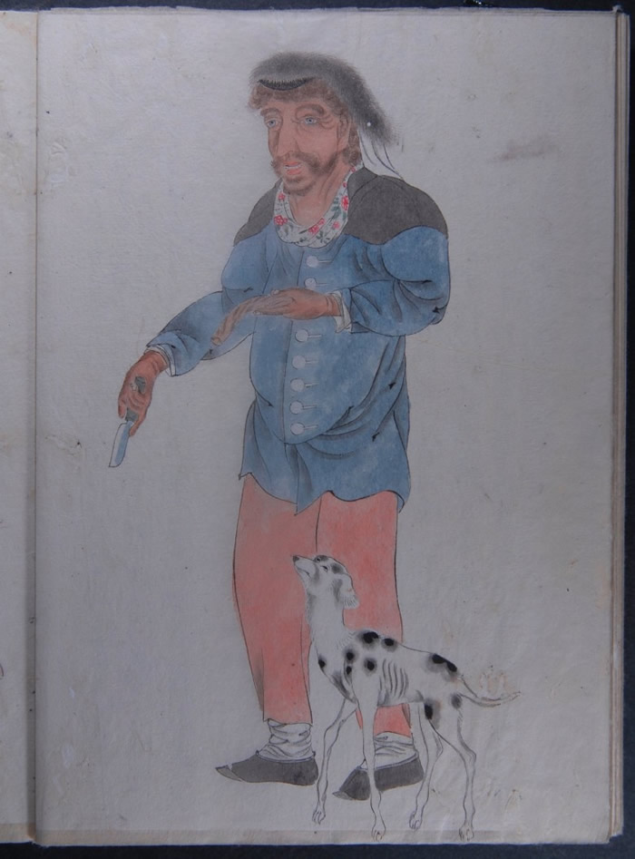 画家详细绘画了船上洋人的装扮。