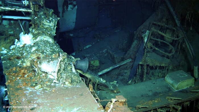沉没72年的美国海军二战巡洋舰印第安纳波利斯号更多残骸照曝光
