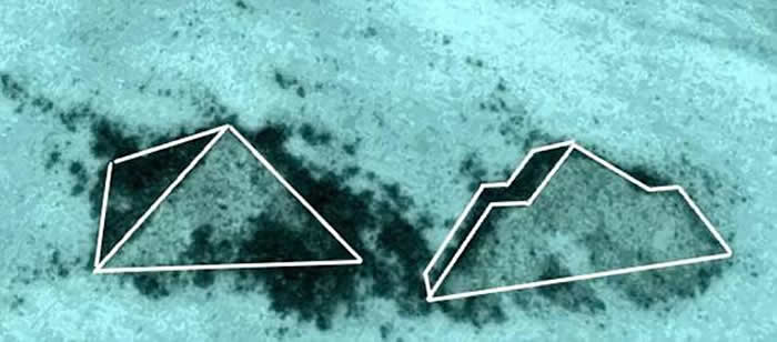 UFO组织“Secure Team 10”Scott Waring：大西洋岛国巴哈马海底发现两座金字塔
