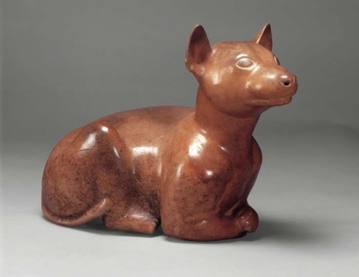 在墨西哥西部有2000多年历史的古墓中，经常出现无毛犬形状的陶器。 PHOTOGRAPH COURTESY METROPOLITAN MUSEUM OF ART