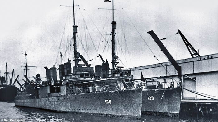 为美国打响二次世界大战第一枪 菲律宾海底发现太平洋战争中沉没的华德号驱逐舰残骸