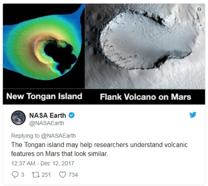 NASA认为Tongan岛与火星环境相似。