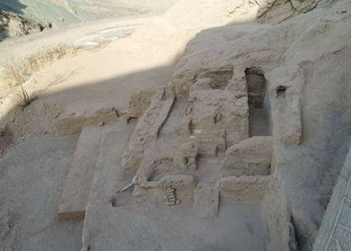 吐峪沟石窟寺的发掘现场。