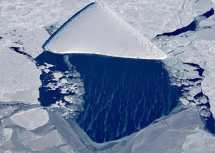 另有分裂出来的冰山像极一块薄饼。
