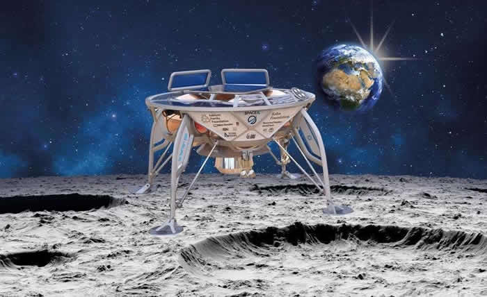 以色列“创世纪”号（Beresheet）月球着陆器从距离地球大约37600千米的地点发送首张图片