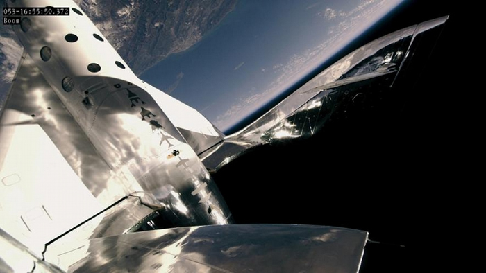 维珍银河公司的太空飞机「宇宙飞船2号」（SpaceShipTwo）于今年2月22日，飞抵高度89公里的太空边际。 PHOTOGRAPH BY VIRGIN GA