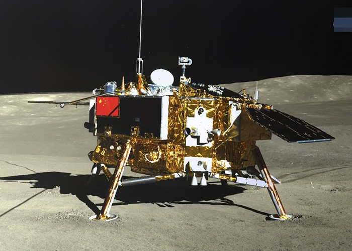 嫦娥四号（图）运载玉兔二号巡视器，于今年初登陆月球背面。