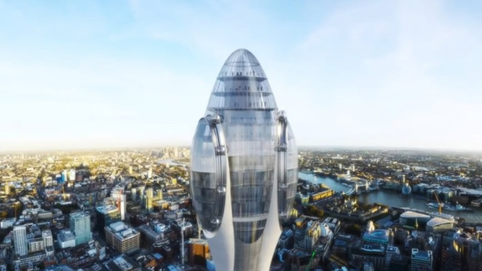 观光塔“郁金香”楼高305米，在伦敦市内显得鹤立鸡群。