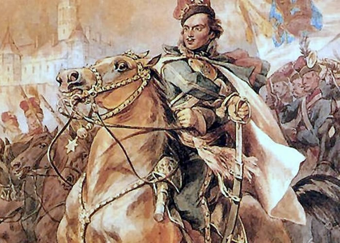 普拉斯基骁勇善战，在独立战争中屡立功绩。