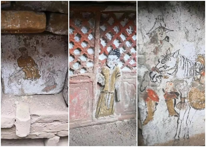 甘肃陇西村民修路时挖出宋朝古墓 彩绘砖块画有二十四孝故事
