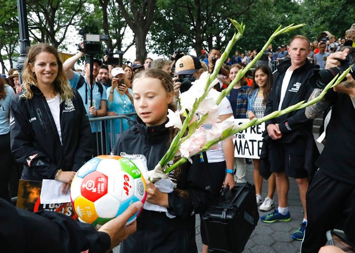 瑞典环保少女通贝里（Greta Thunberg）帆船将抵美国纽约 出席联合国会议