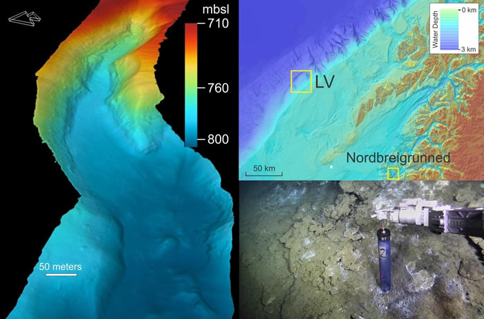 挪威海海底有冰河时期的淡水从泥中涌出