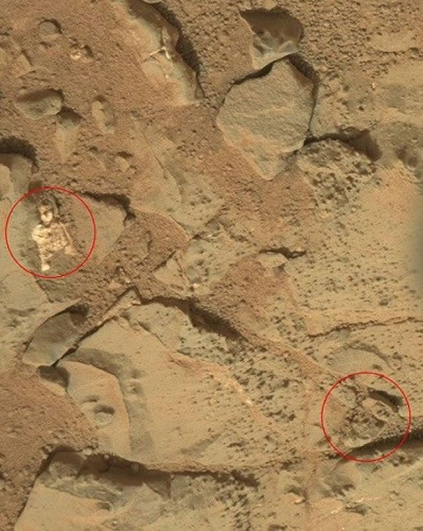 “好奇”号探测器在火星拍摄的影像中发现疑似外星人“骸骨”