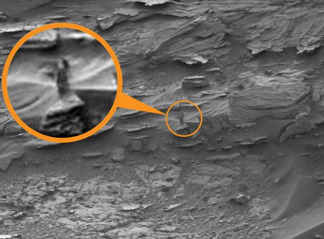 UFO网站《UFO Sightings Daily》：NASA火星照片现疑似长发露胸女外星人