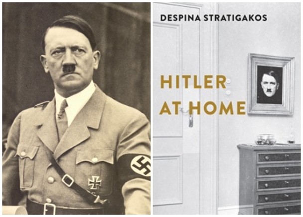 新书指希特勒（左图）懂得照顾人，室内设计亦有品味。右图为新书封面。