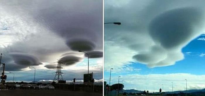 南非开普敦天空出现罕见荚状云：犹如外星飞碟舰队降临