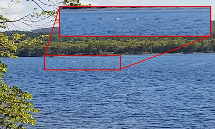尼斯湖湖面拍摄到连续圆形隆起物 怀疑是尼斯湖水怪活动踪迹