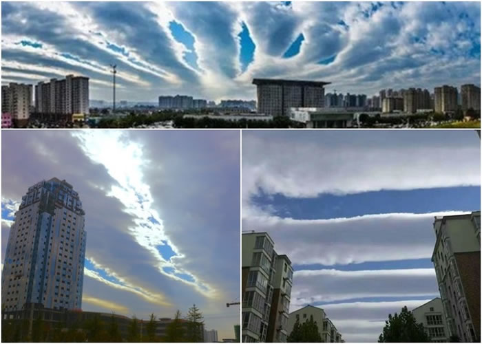 河南安阳市、林州市等豫北地区，近日净空出现“地震云”奇观，引发网民热议。