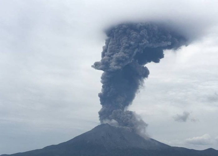 樱岛火山再喷发。