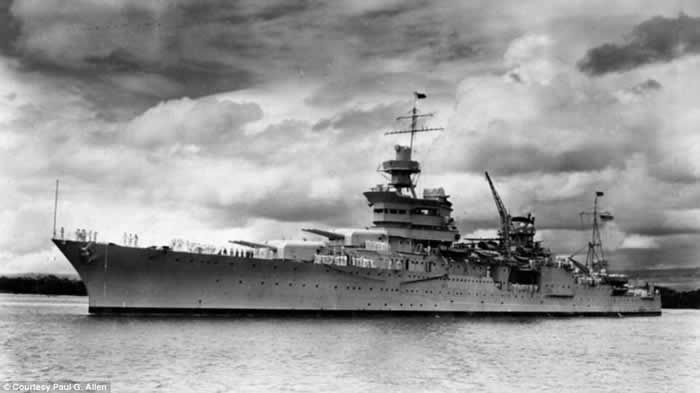 微软始创人保罗艾伦搜索团队寻获二战时遭日本潜艇击沉的美国巡洋舰印第安纳波利斯号