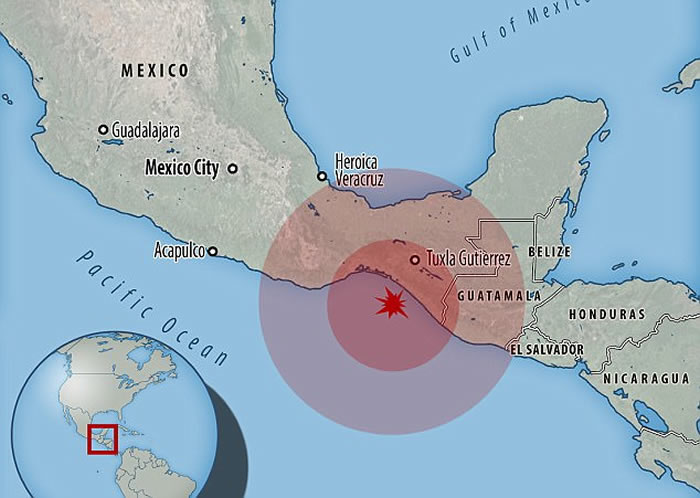 墨西哥大地震出现异象 绿光天际闪耀犹如末日