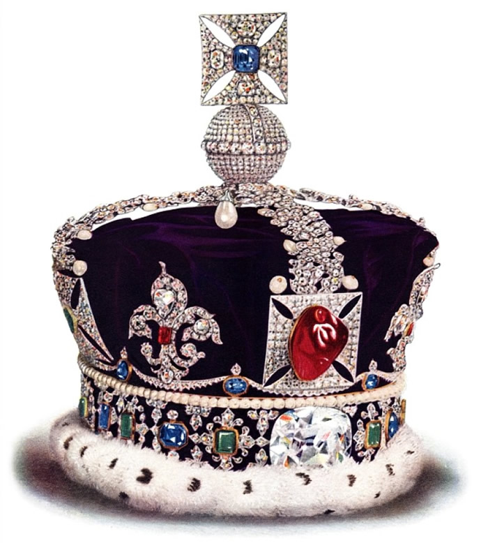 皇冠前方的黑王子红宝石也曾被收藏到饼干罐。