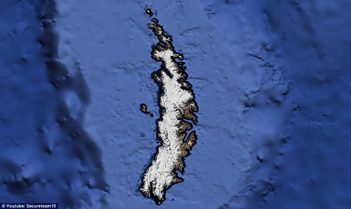 YouTube频道“secureteam10”：谷歌地图南极洲附近南三明治群岛发现外星人飞船