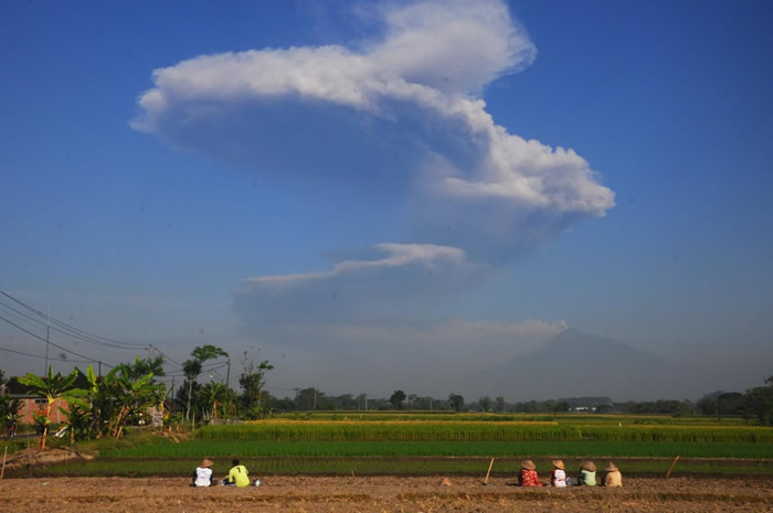 印度尼西亚爪哇岛默拉皮火山11日喷发
