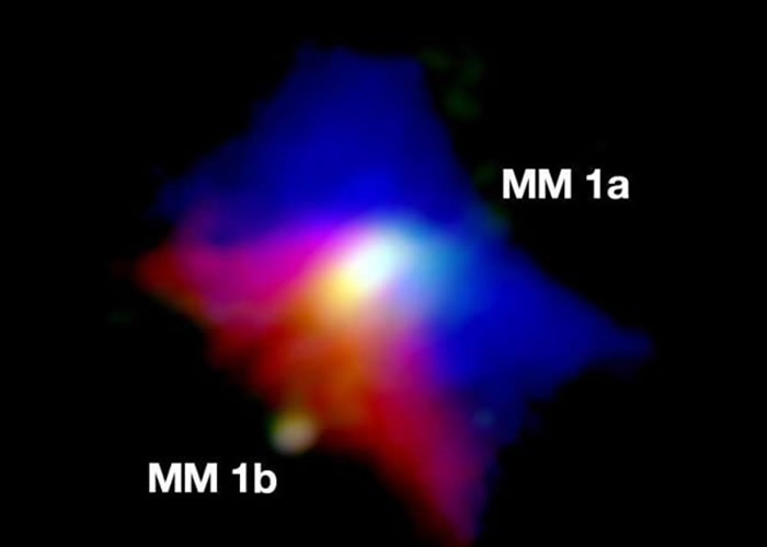 MM1a自行形成另一颗较小恒星MM1b。