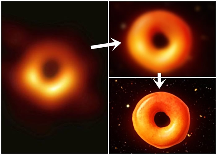不少网民认为，黑洞像是一个刚出炉的面包圈。