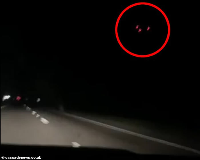 美国田纳西州女子驾车途中惊见3个UFO高速迎面飞过 看到有红光射进车厢