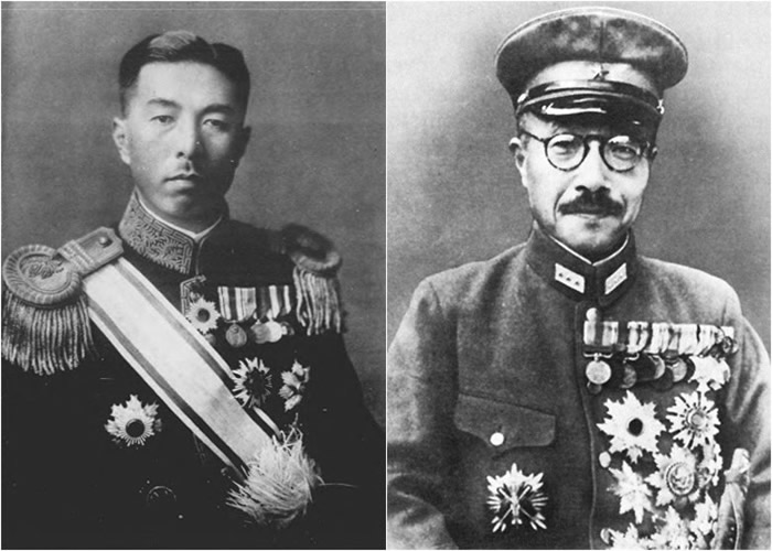 近卫文麿（左图）及东条英机（右图）战时出任日本首相。