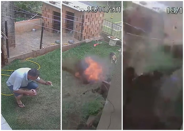 巴西男子因杀虫剂不奏效 用汽油点火炸花园灭蟑螂