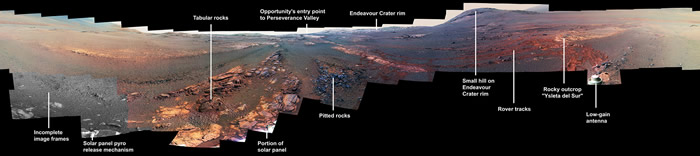 NASA火星探测车机遇号“殉职”前所拍 火星全景图令人惊叹