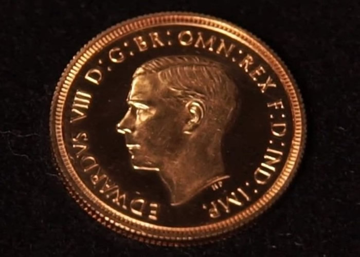 传世仅得6枚 英国前国王爱德华八世硬币100万镑售出