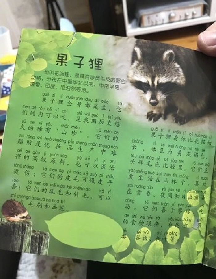 武汉大学出版社出版的《动物小百科》称果子狸全身都是宝是稀有“山珍” 已下架