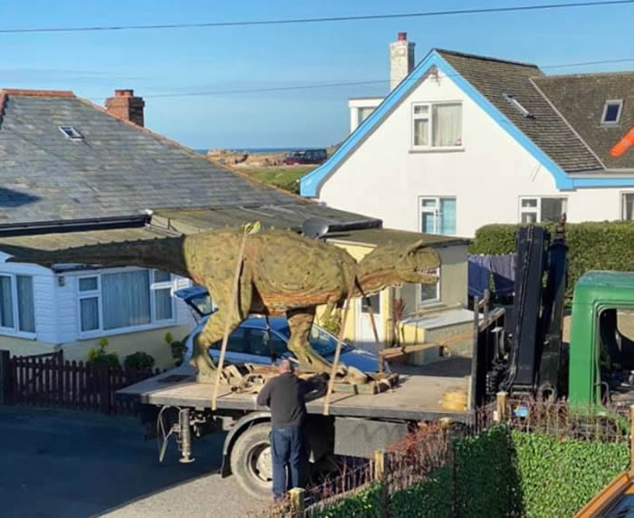英国根西岛父亲买恐龙模型送儿子 谁料牛龙竟有6米长