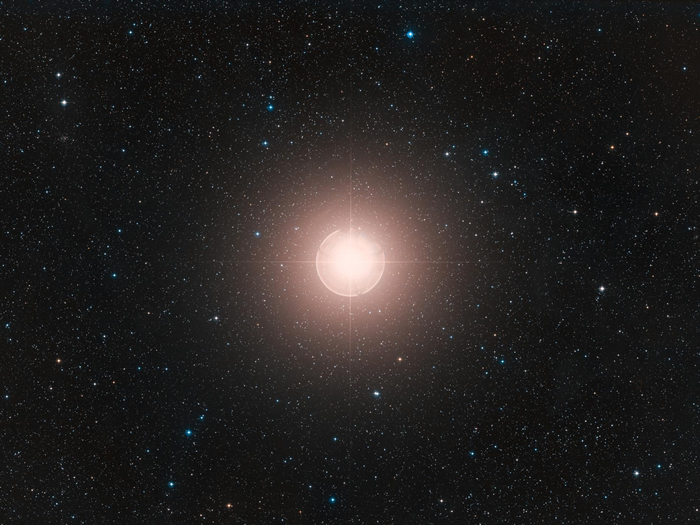 这张参宿四的影像是由数字巡天2（Digitized Sky Survey 2）计划所拍摄的数张影像合成而得。 参宿四是夜空中最亮的恒星之一。 COMPOSITE