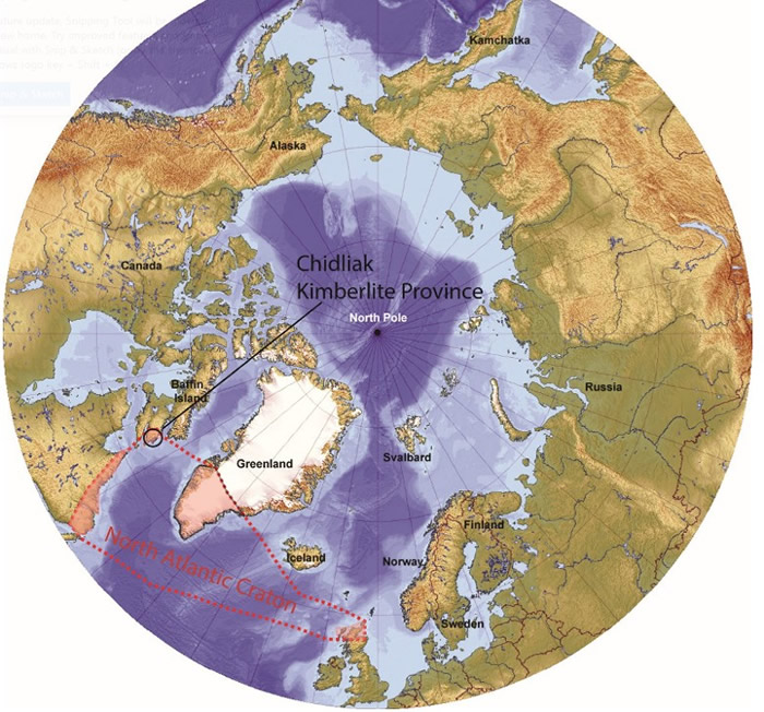 研究或证实北大西洋古陆（红色虚线）较原先估计的大。