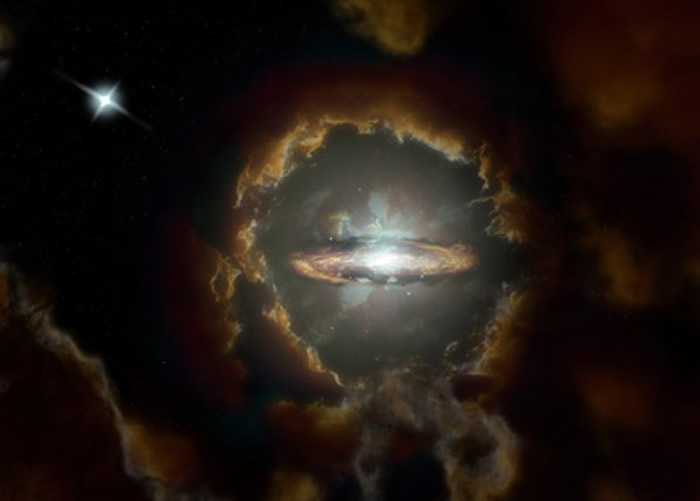 沃尔夫星盘挑战传统星系形成的理论。图为画家构想图。