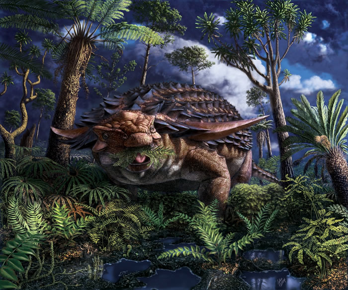 加拿大发现1.1亿年前一只装甲恐龙——北方盾龙最后的晚餐