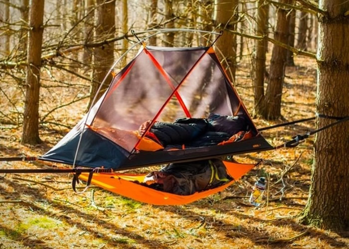 加拿大初创公司推出“Aerial A1”具吊床功能帐篷 不怕冷湿地面又防野兽