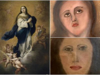西班牙继著名耶稣画像修复失败事件后 巴洛克时期圣母画像也“修复”得面目全非